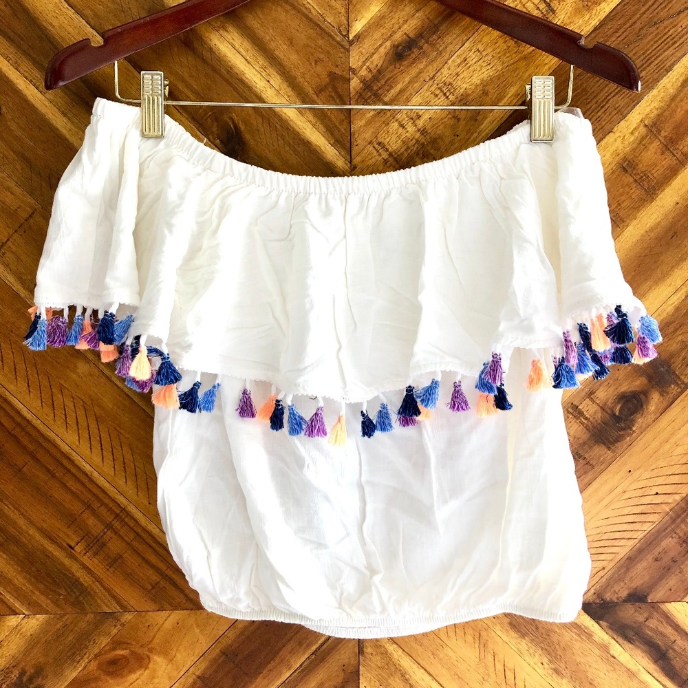 Off Shoulder White Blouse